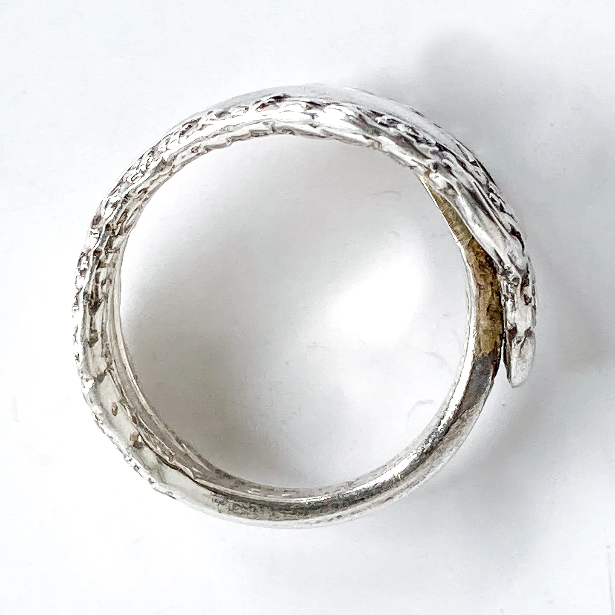 Vintage Recycled Oneida Silver Artsy Floral Repousse Spoon Handle Ring