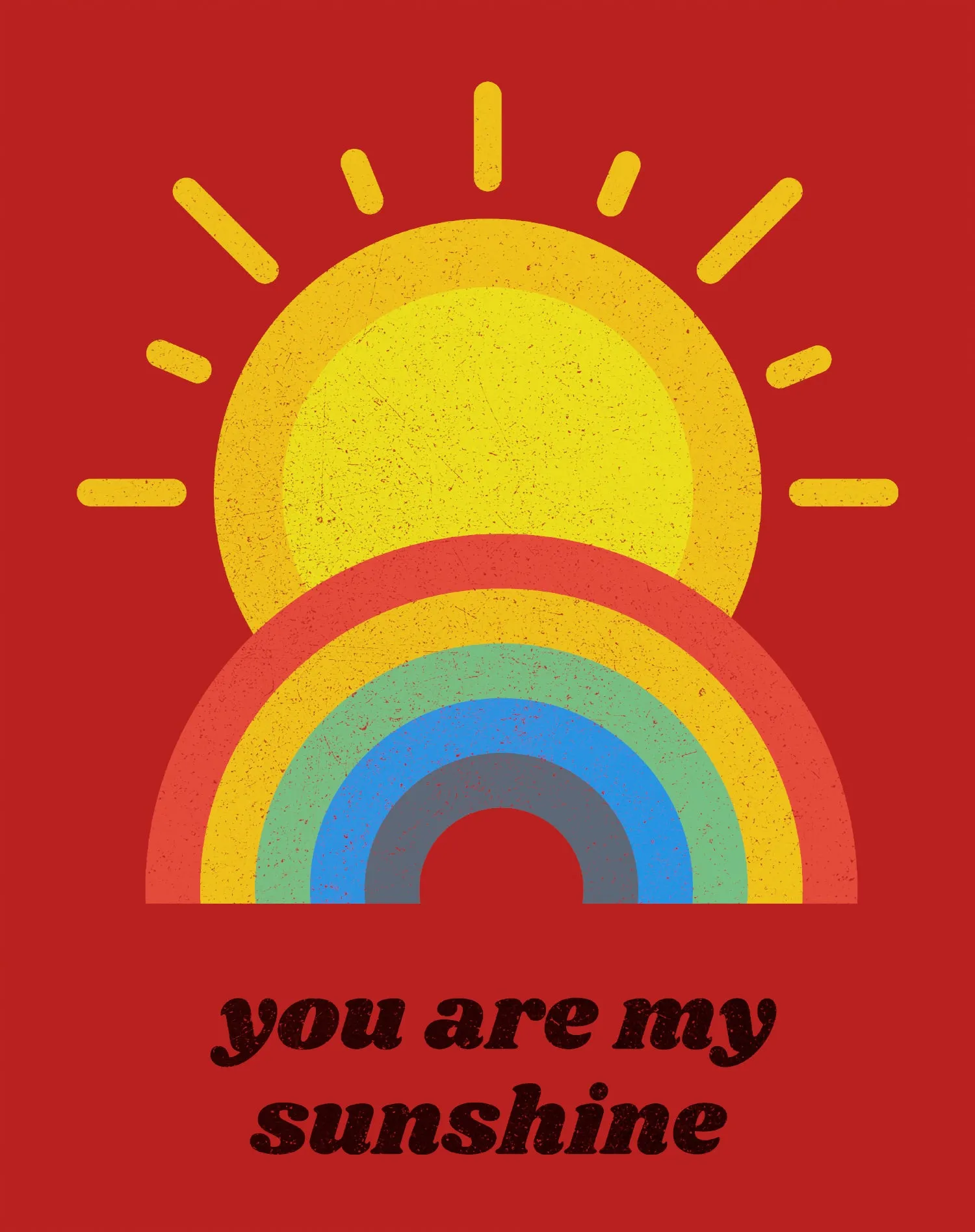 Vintage Valentine Sun Rainbow You Are My Sunshine Men's T-shirt