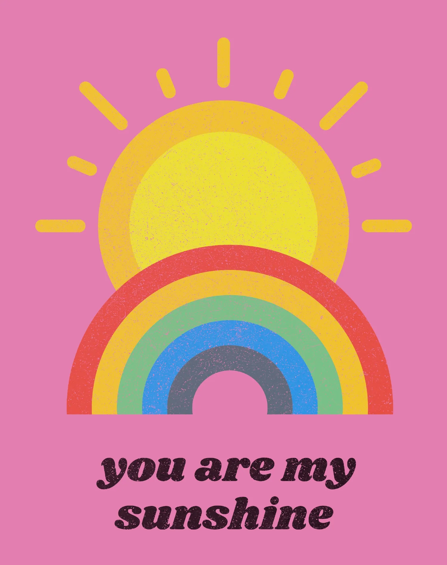 Vintage Valentine Sun Rainbow You Are My Sunshine Men's T-shirt
