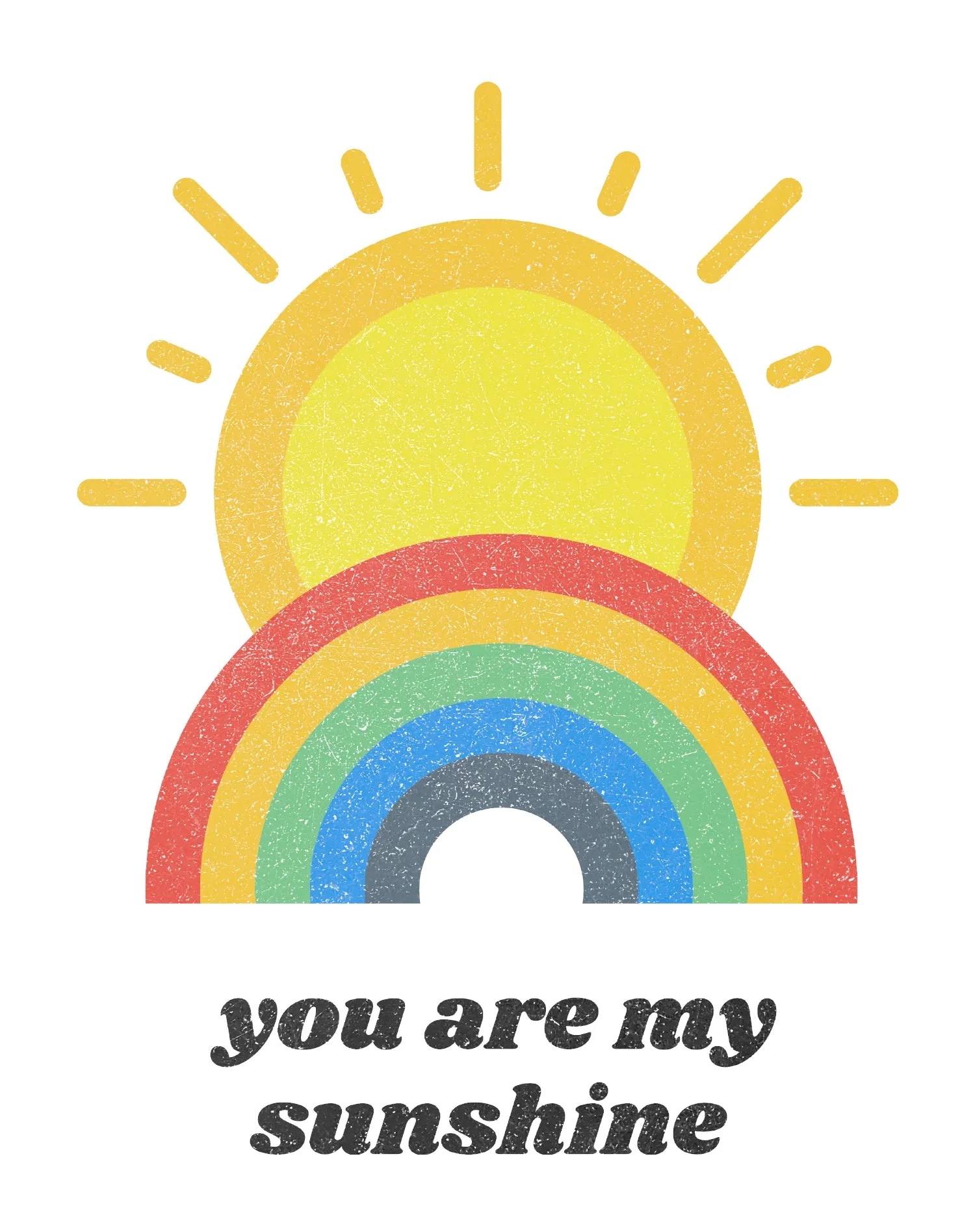Vintage Valentine Sun Rainbow You Are My Sunshine Men's T-shirt