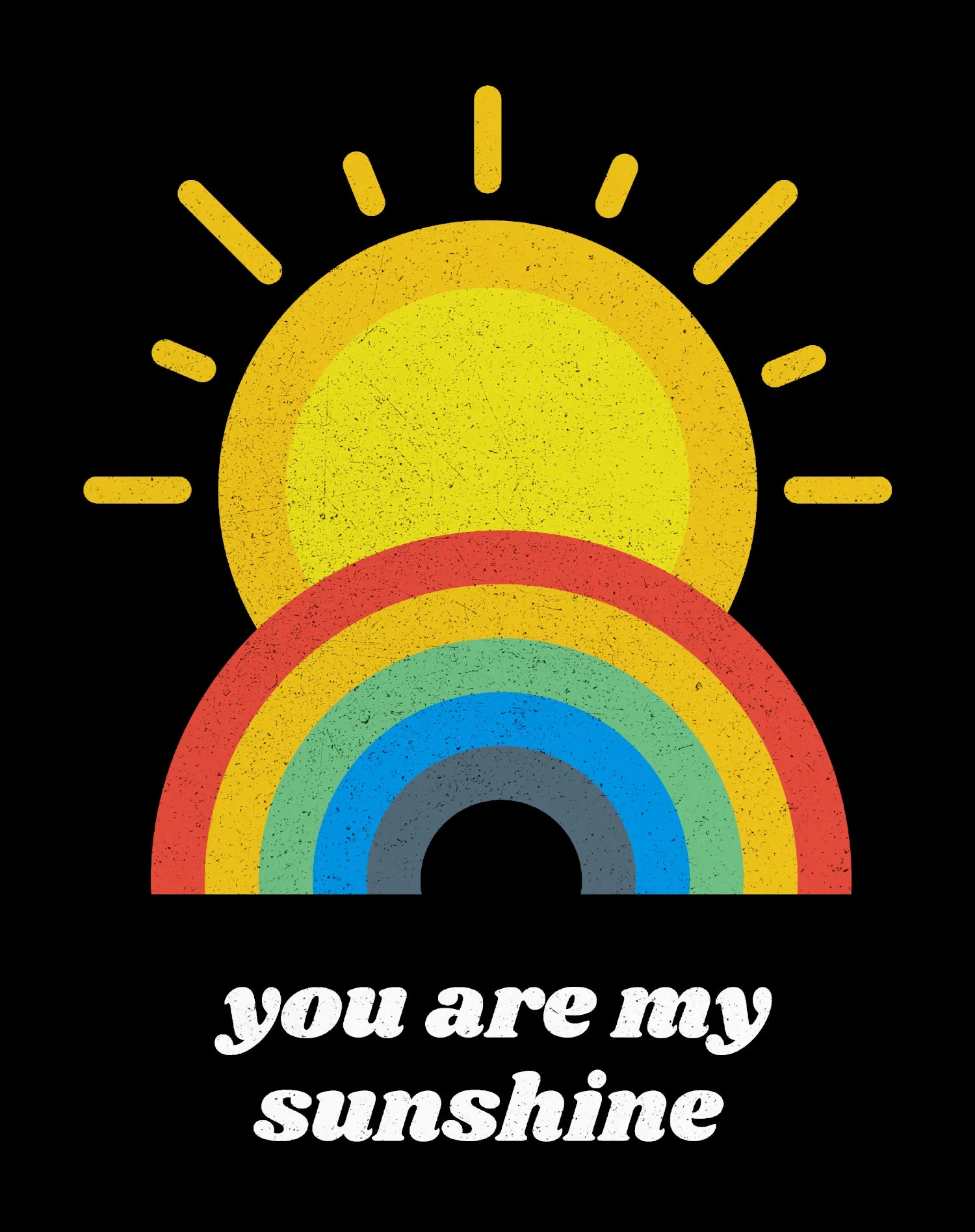 Vintage Valentine Sun Rainbow You Are My Sunshine Men's T-shirt