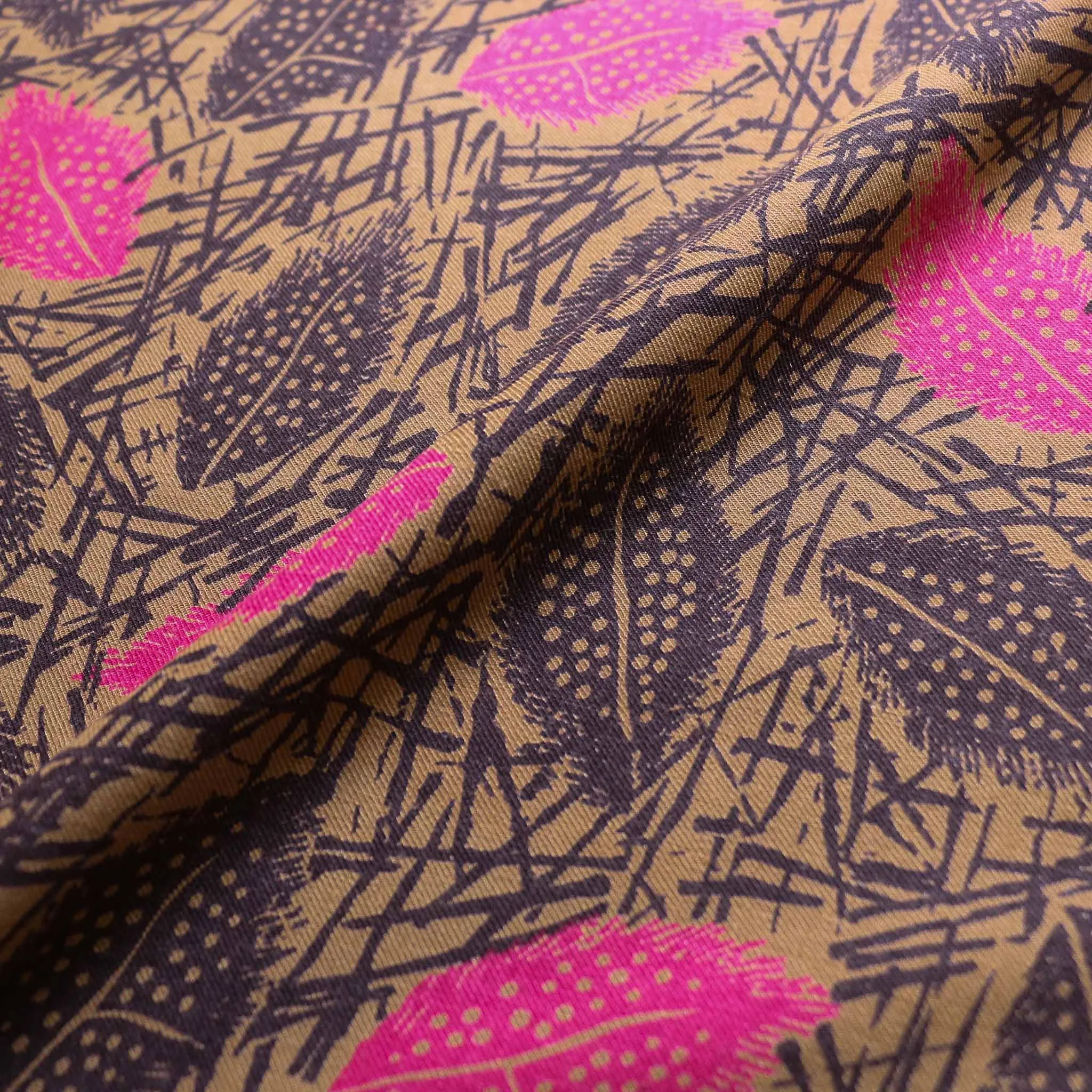 Vintage Viscose Twill - Red, beige, yellow