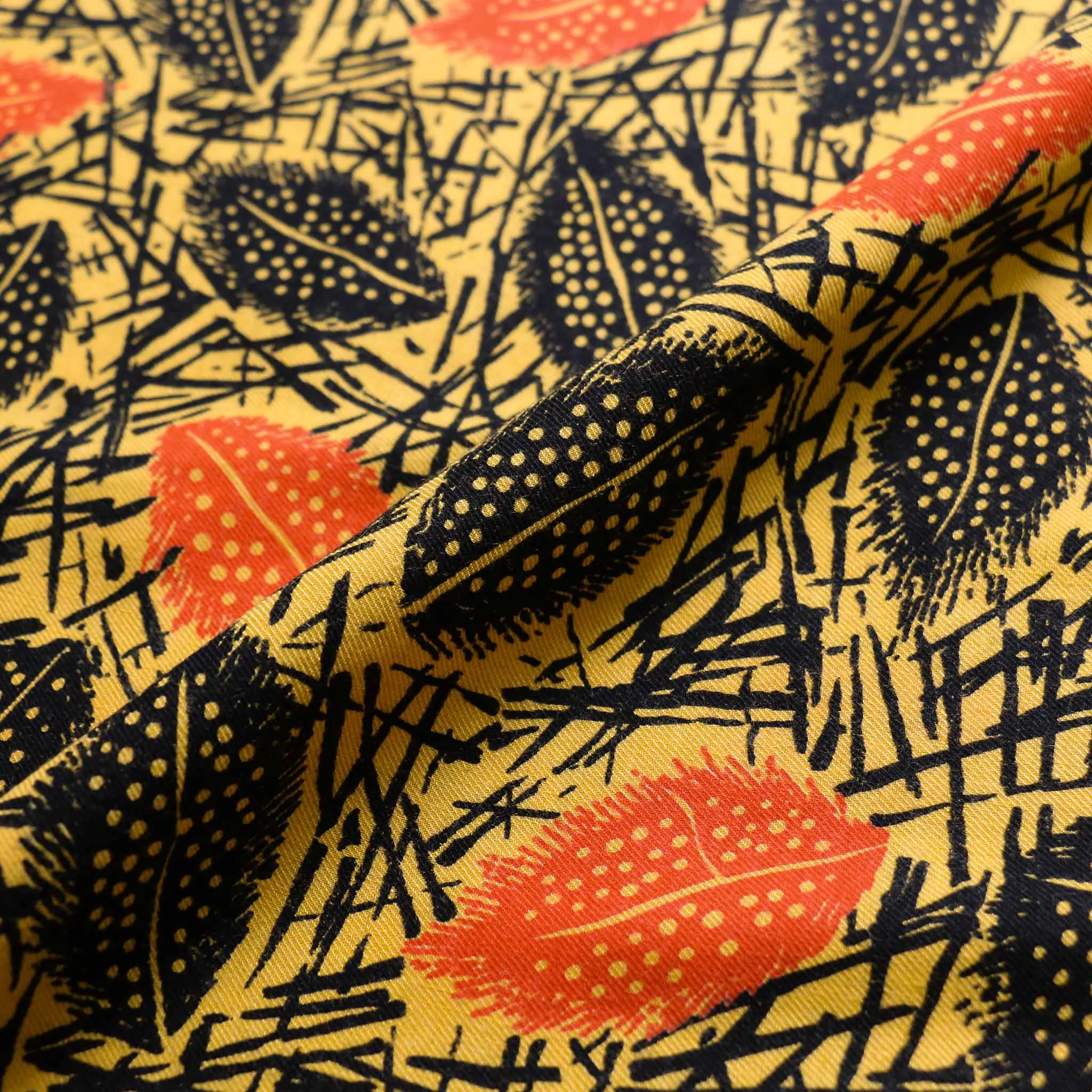 Vintage Viscose Twill - Red, beige, yellow