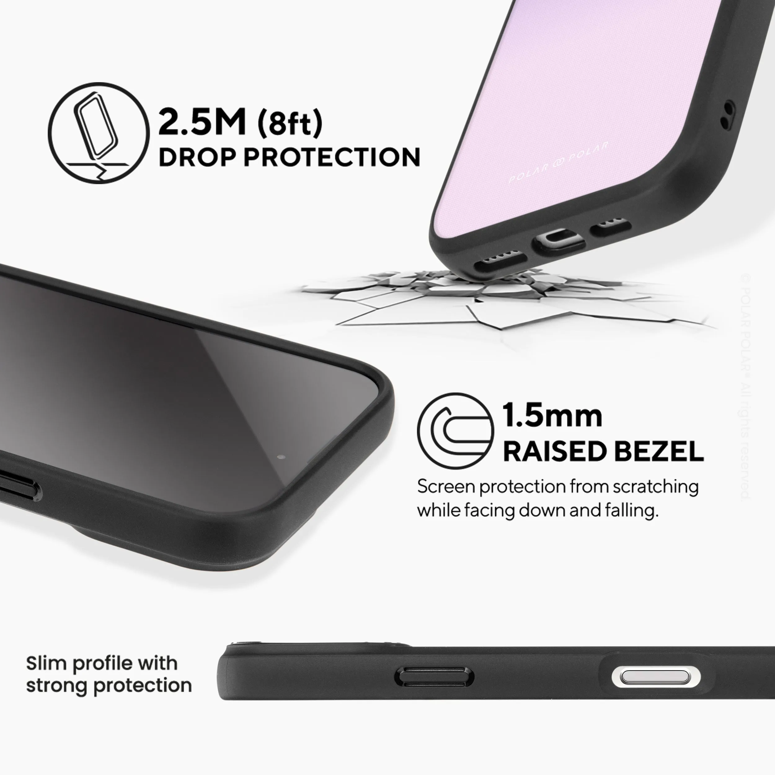 Violet Blue Pastel - iPhone 16 Pro Max Frosted Black Bumper MagSafe Case