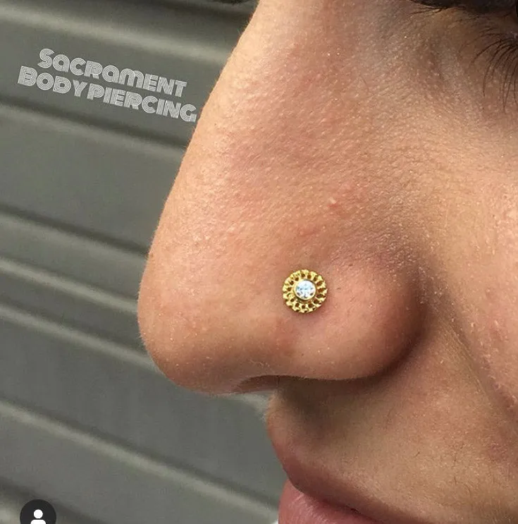 Virtue end -5mm - w/ 2mm CZ gem - Threadless or threaded