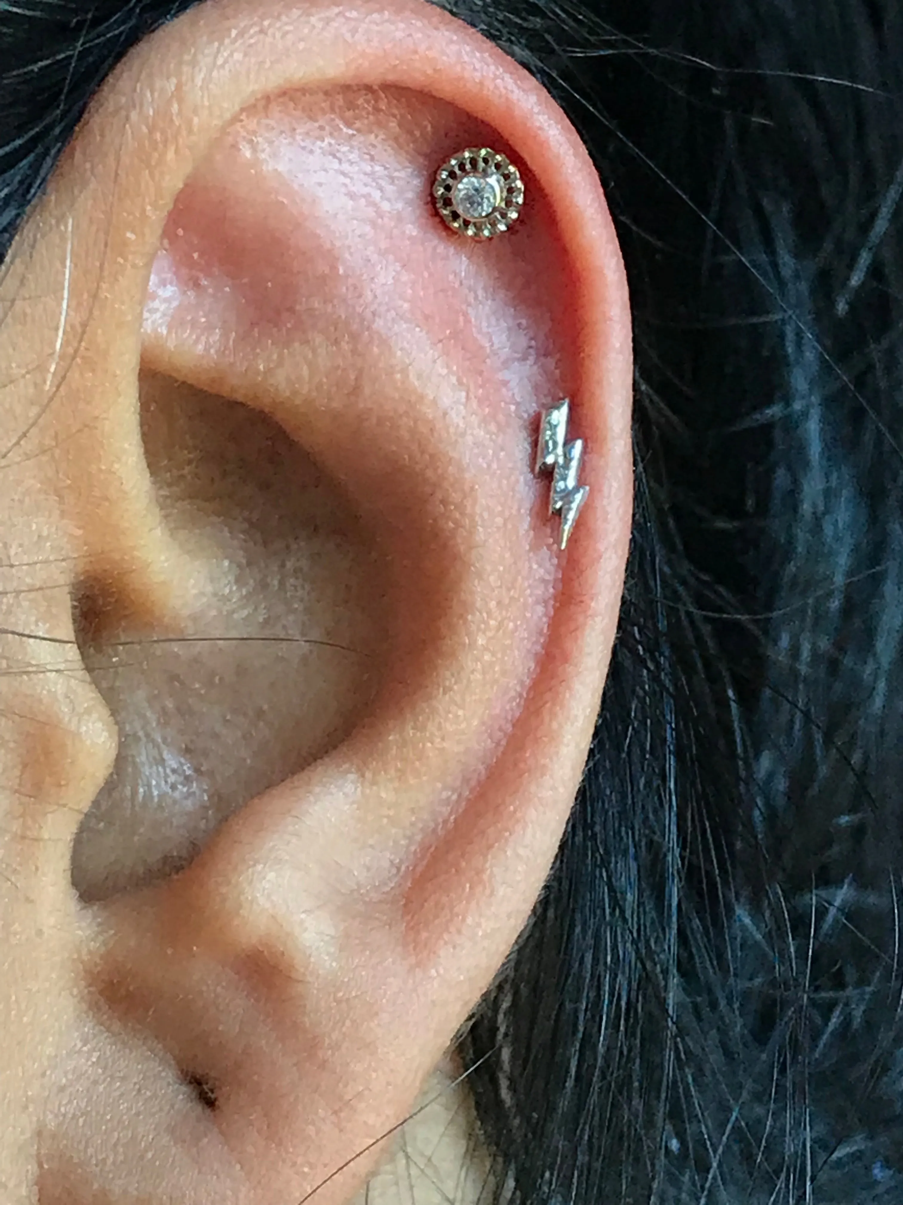 Virtue end -5mm - w/ 2mm CZ gem - Threadless or threaded