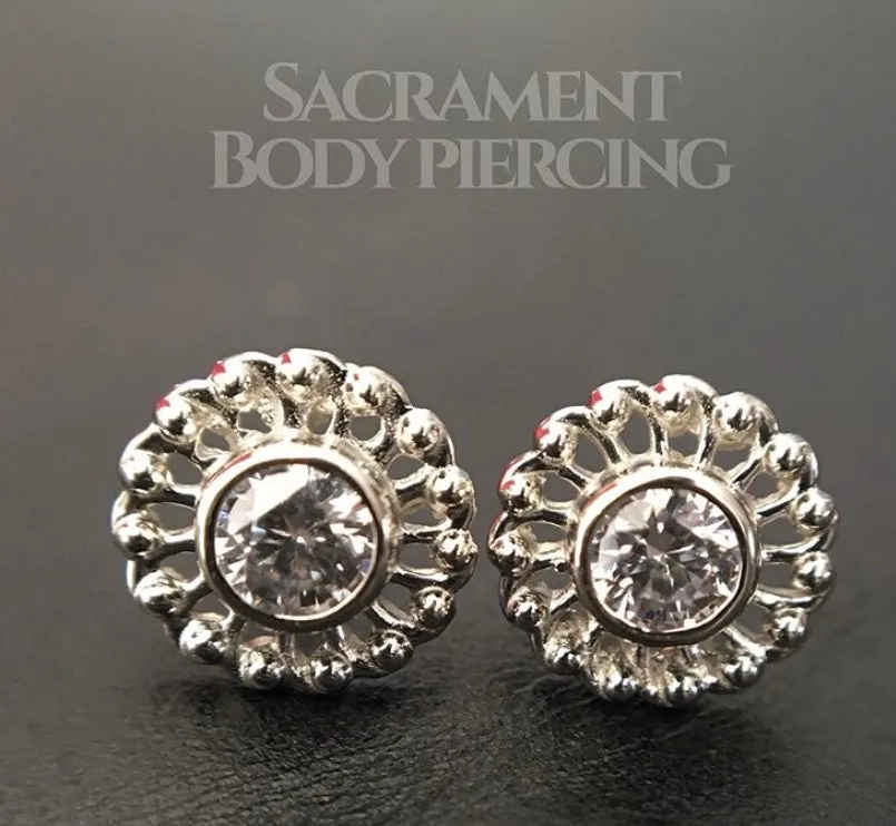 Virtue end -5mm - w/ 2mm CZ gem - Threadless or threaded