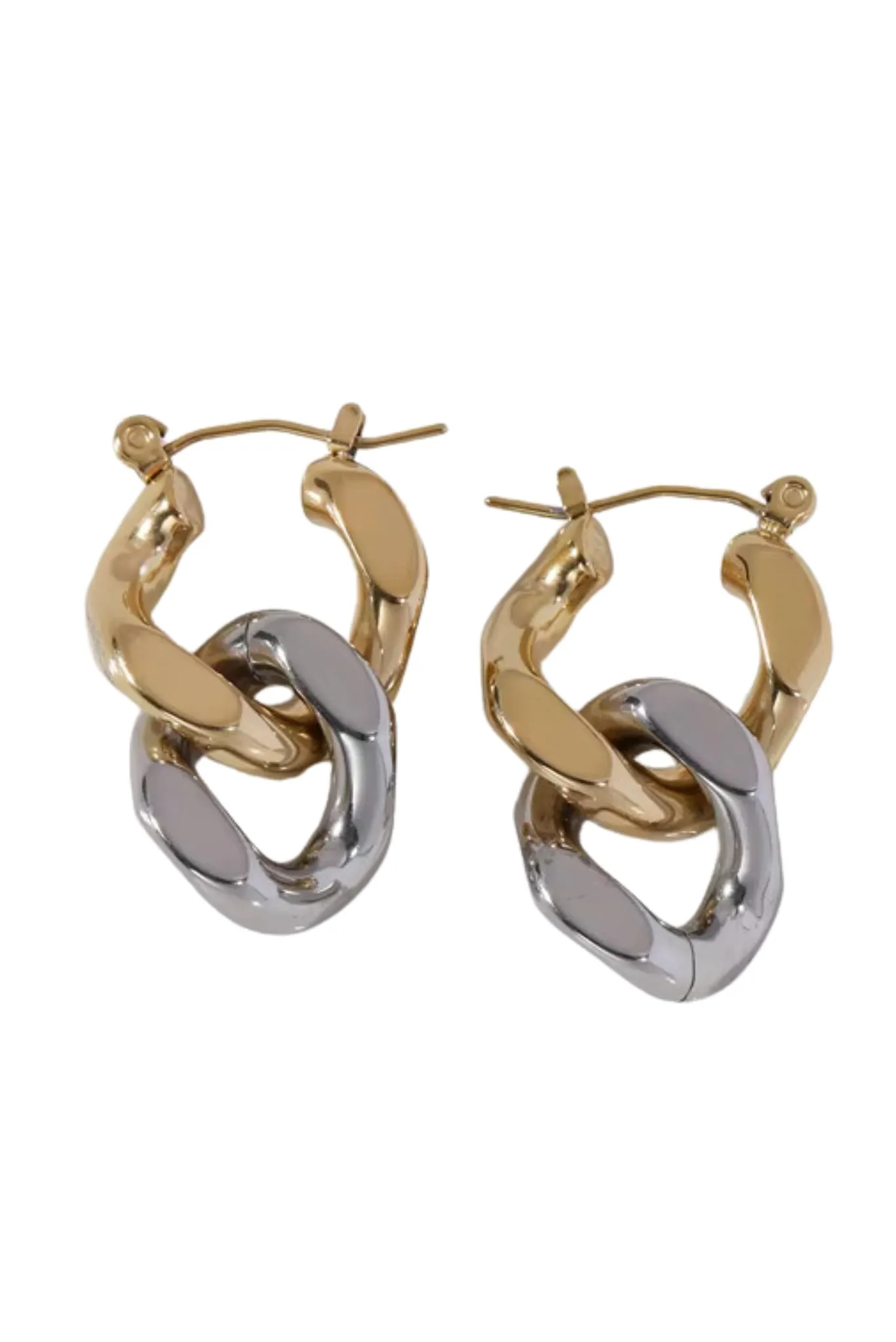 Waterproof Gold Silver Chain Hoop Earring