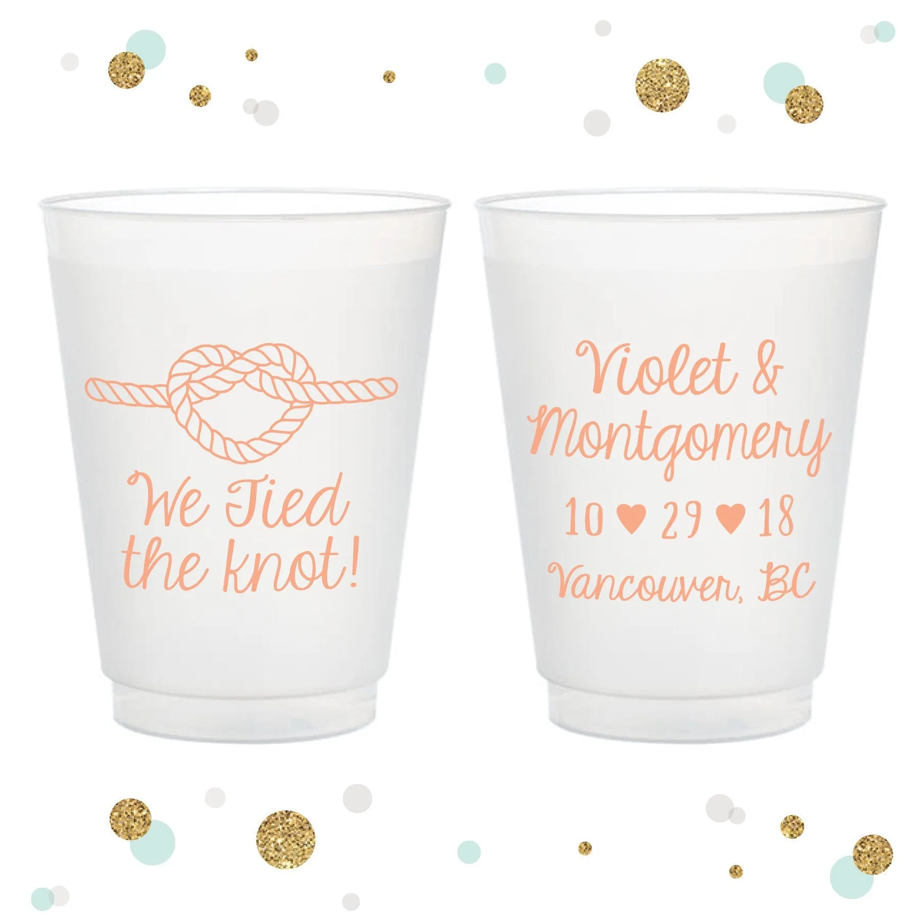 We Tied the Knot - 12oz or 16oz Frosted Unbreakable Plastic Cup #18