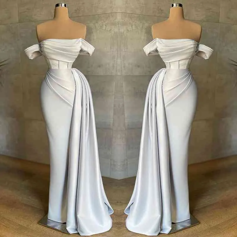 White Prom Dress: Elegant Pleated Bateau Neckline Sleeveless