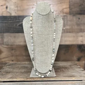 White Raven Long Strand Necklace