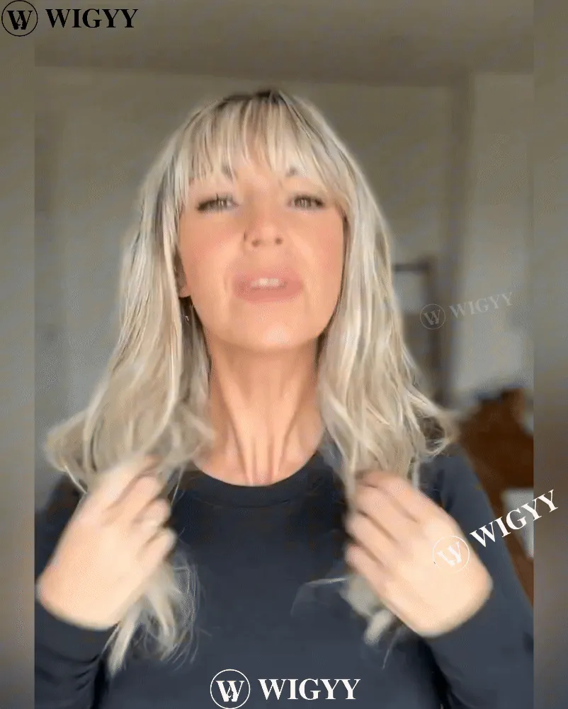 Wigyy Blonde Curl Wig with Bang