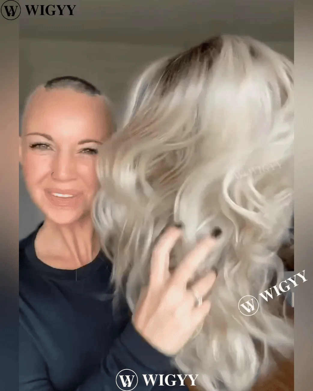 Wigyy Blonde Curl Wig with Bang