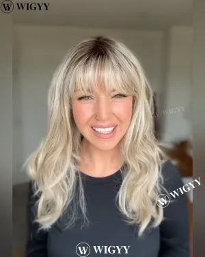 Wigyy Blonde Curl Wig with Bang