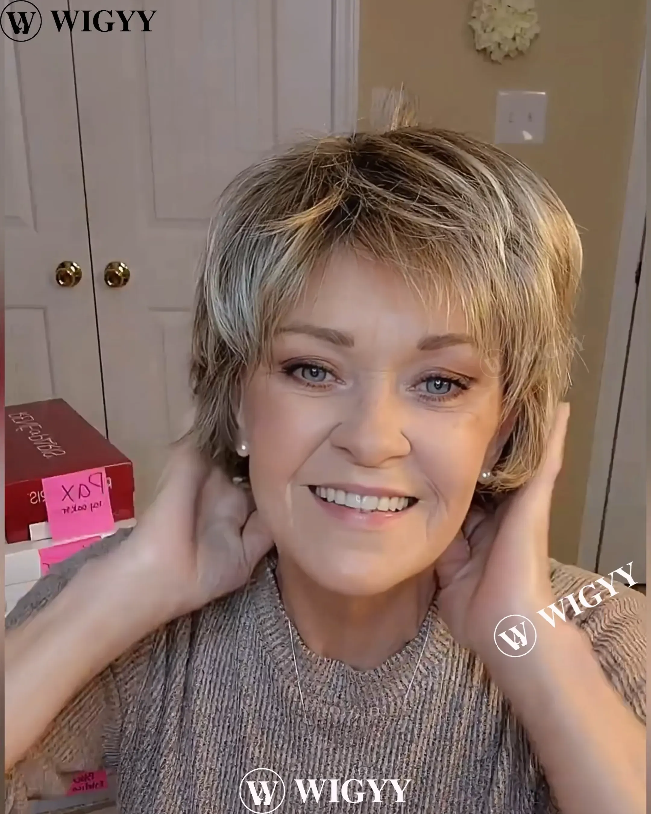Wigyy Pixie Cut Highlighted Elegant Wig