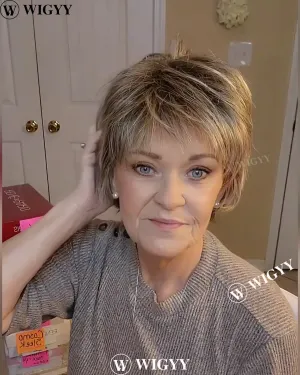 Wigyy Pixie Cut Highlighted Elegant Wig
