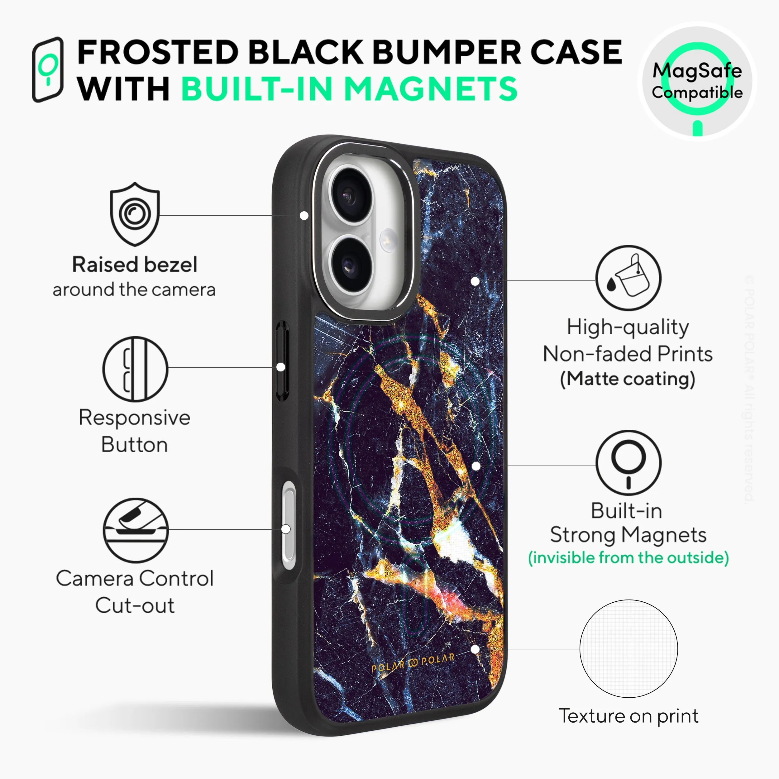 Winter Forest - iPhone 16 Pro Frosted Black Bumper MagSafe Case