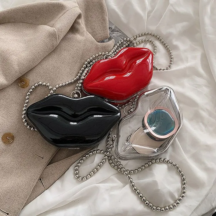 Women Big Lips Acrylic Clutch Bag