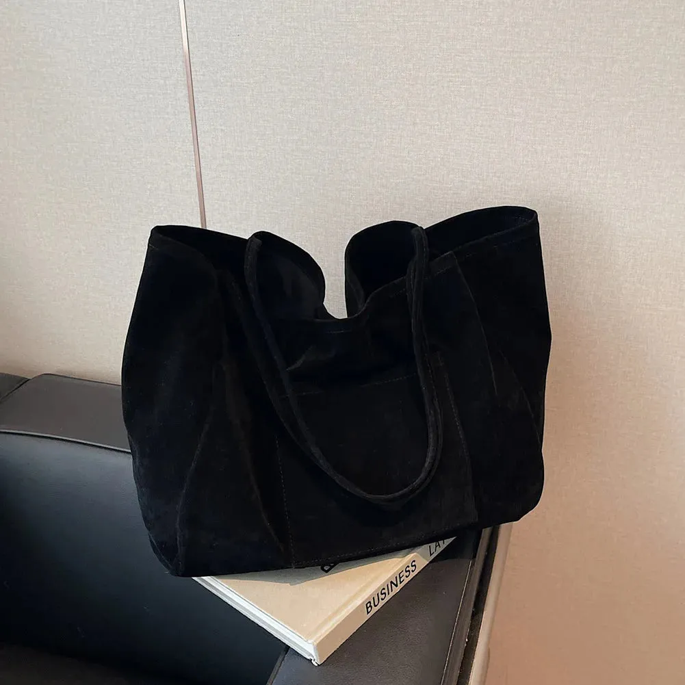 Women Suede Shoulder Bag Velvet Handbag Purse Fashion Trendy Ladies Shopping Clutch Causal Crossbody Bags Work Travel Hobo Bag
