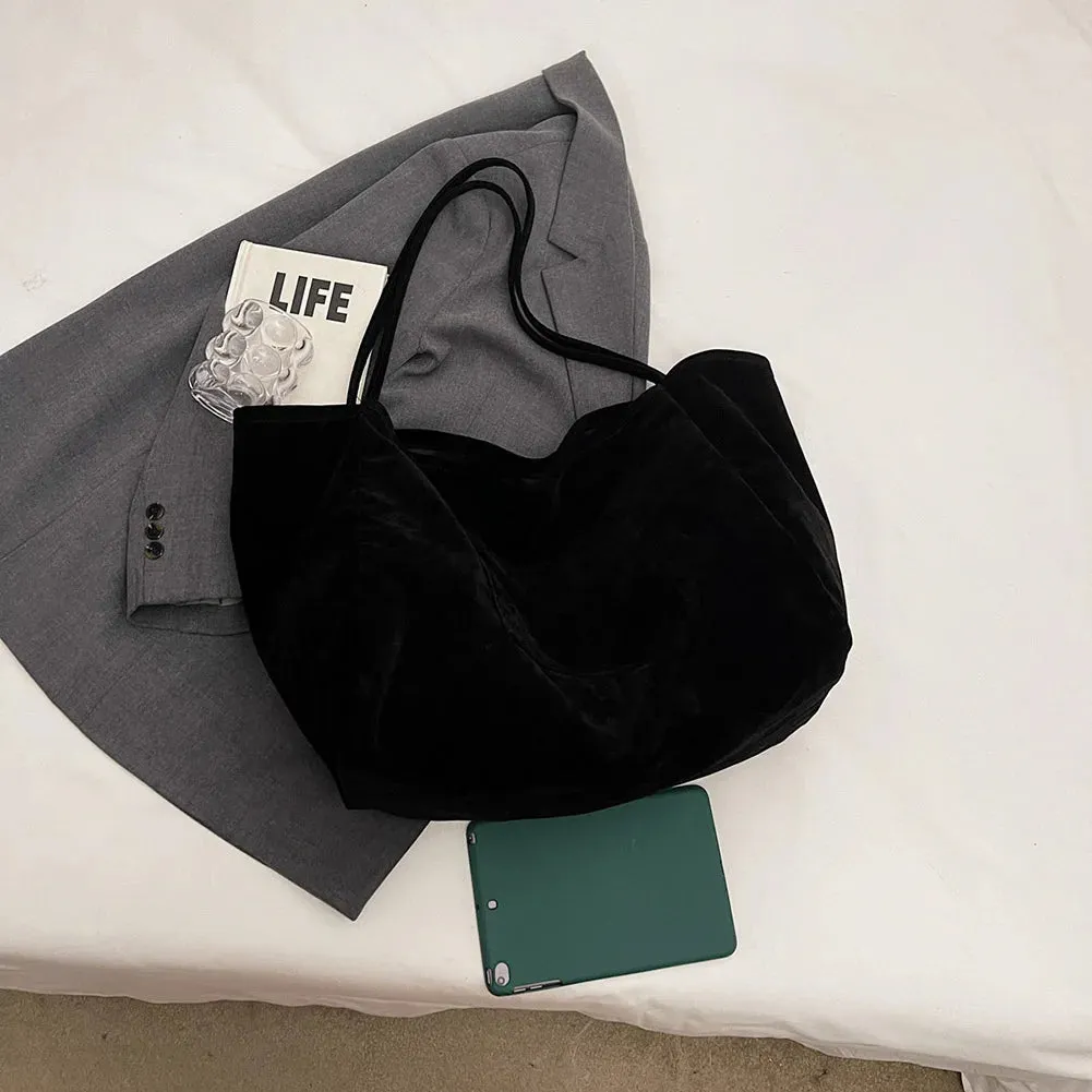 Women Suede Shoulder Bag Velvet Handbag Purse Fashion Trendy Ladies Shopping Clutch Causal Crossbody Bags Work Travel Hobo Bag