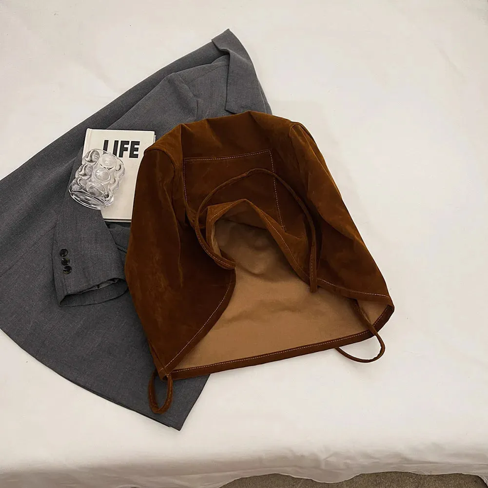 Women Suede Shoulder Bag Velvet Handbag Purse Fashion Trendy Ladies Shopping Clutch Causal Crossbody Bags Work Travel Hobo Bag