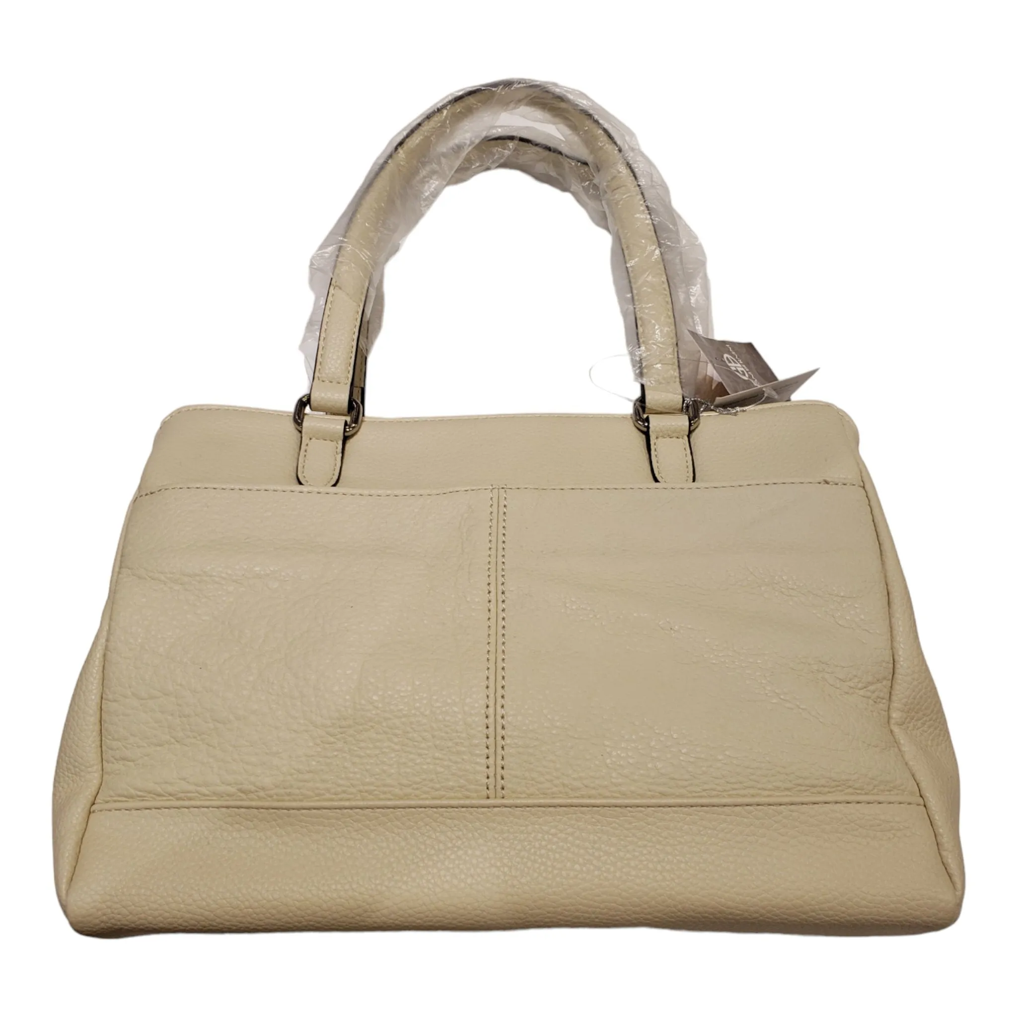 Women's Bernini Bridle Small Leather Hobo HandBag Ivory Silver 11254
