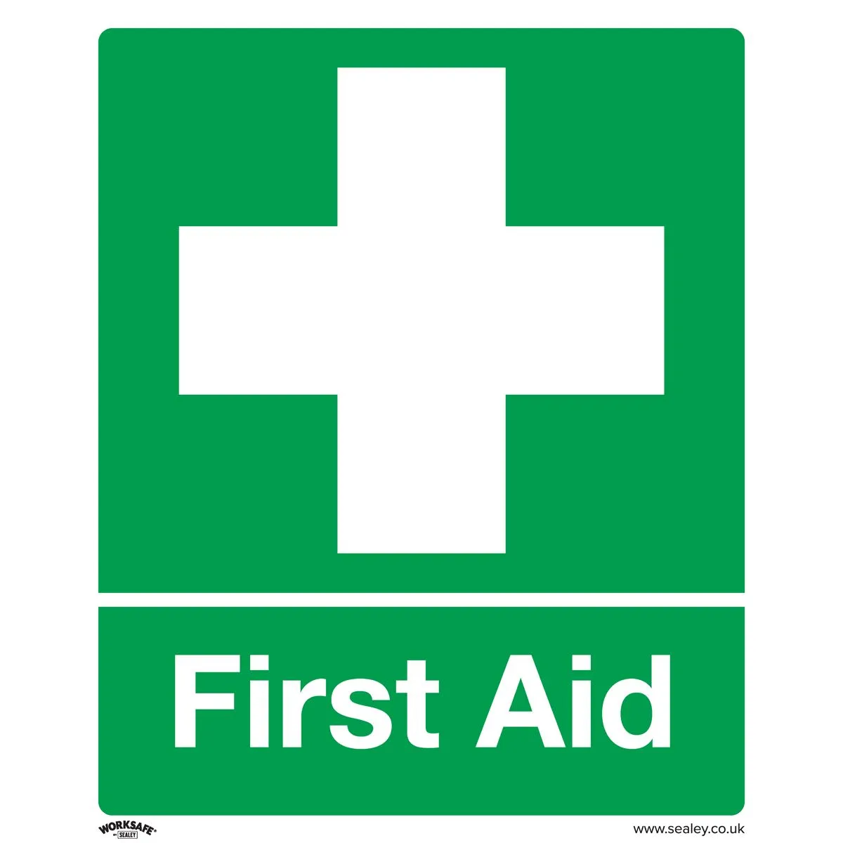 Worksafe by Sealey Safety Sign - First Aid - Rigid Plastic