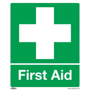 Worksafe by Sealey Safety Sign - First Aid - Rigid Plastic