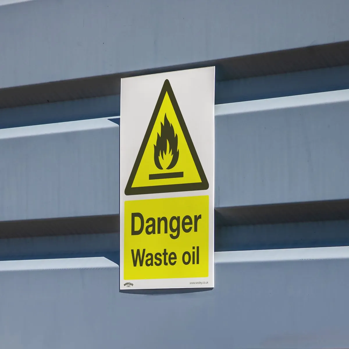 Worksafe by Sealey Warning Safety Sign - Danger Waste Oil - Rigid Plastic