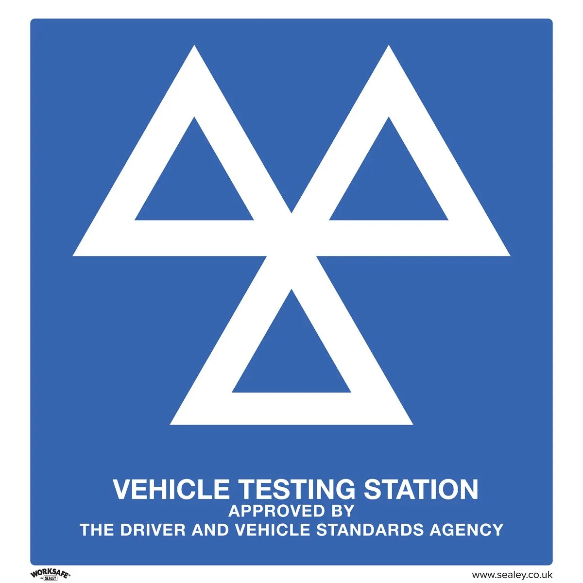 Worksafe by Sealey Warning Safety Sign - MOT Testing Station - Rigid Plastic - Pack of 10
