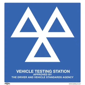 Worksafe by Sealey Warning Safety Sign - MOT Testing Station - Rigid Plastic