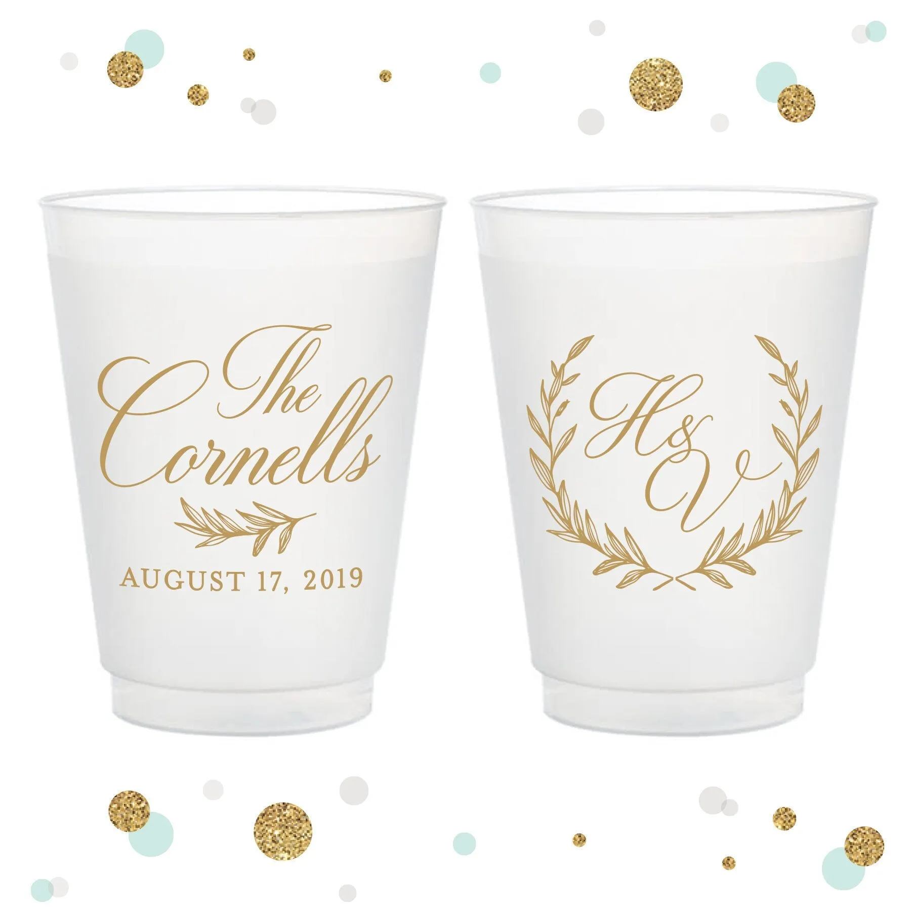 Wreath - 12oz or 16oz Frosted Unbreakable Plastic Cup #108