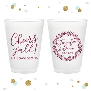 Wreath - 12oz or 16oz Frosted Unbreakable Plastic Cup #124