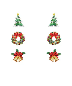 Wreath & Tree & Bell Studs Set
