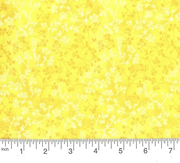 Yellow Floral Fabric, Item No. 15337
