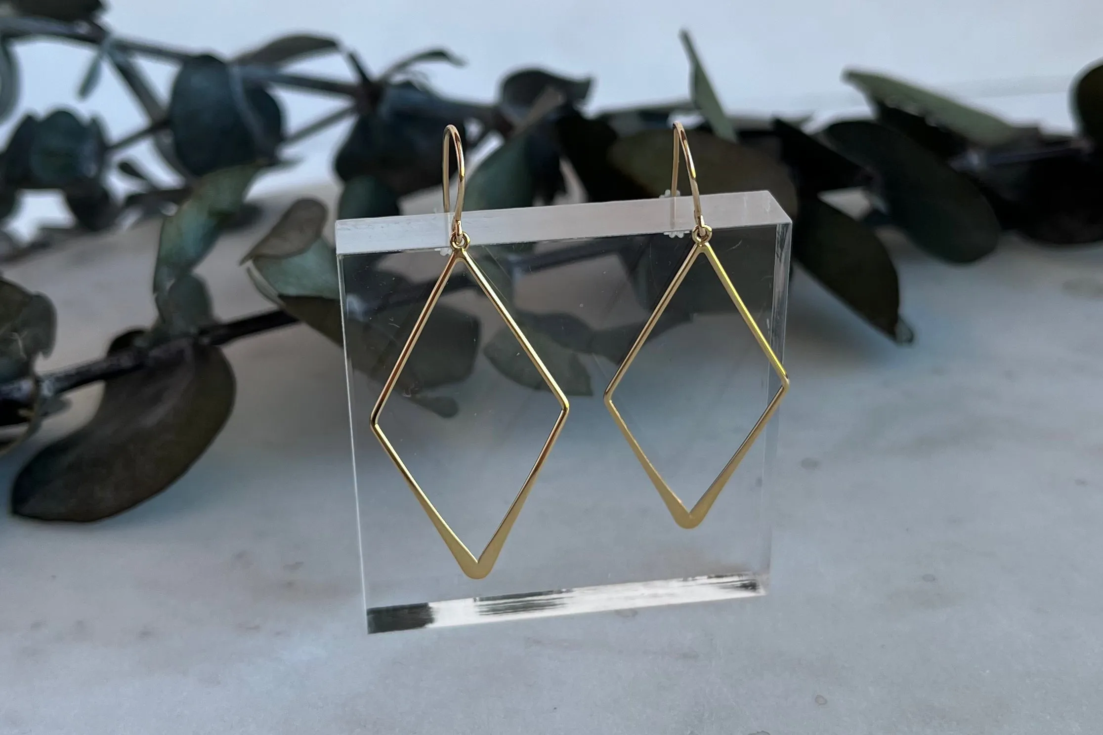 Yellow Gold Kite Dangle Earrings