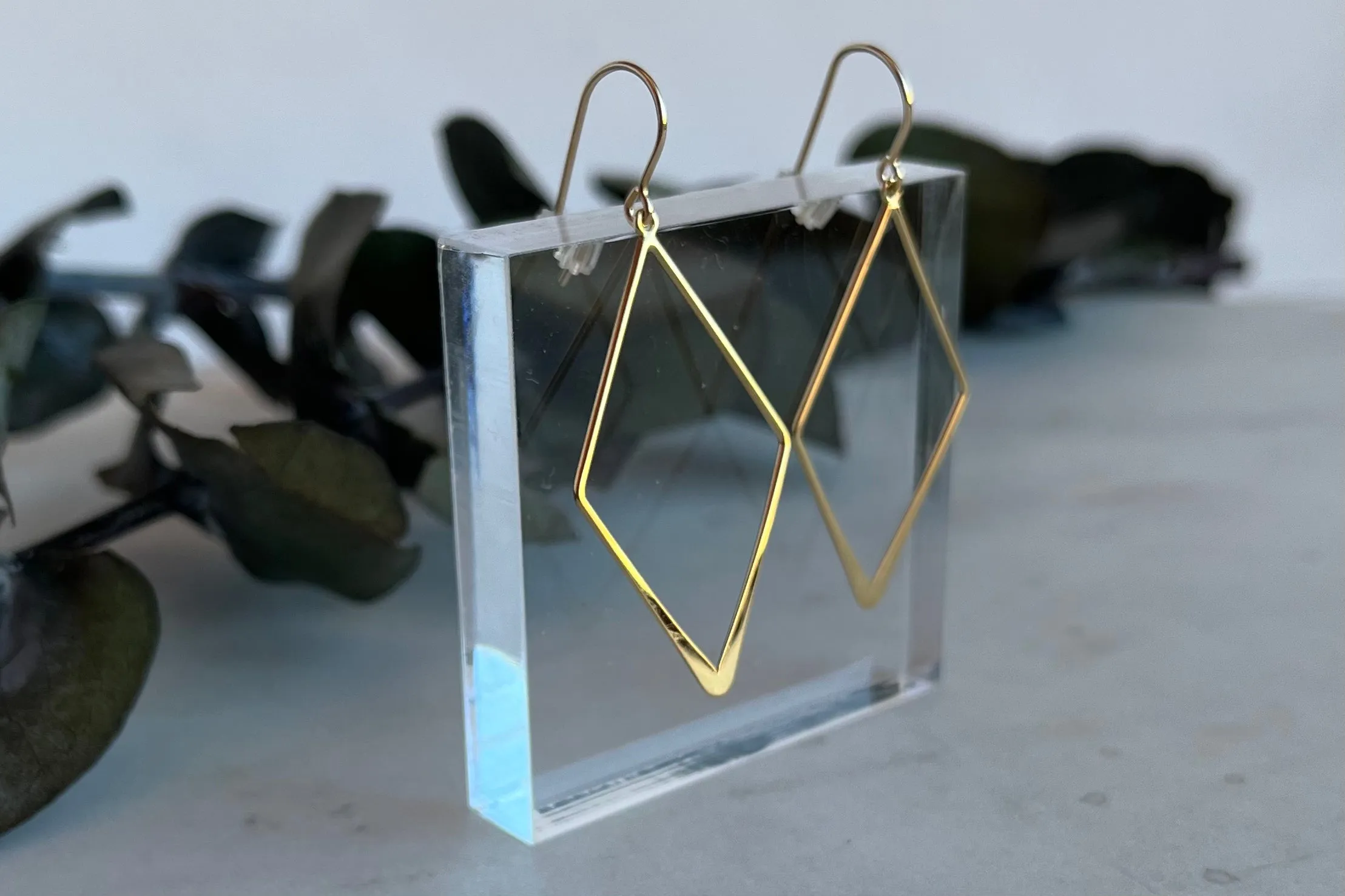 Yellow Gold Kite Dangle Earrings