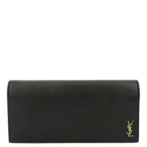 YVES SAINT LAURENT Flap Leather Wallet Black
