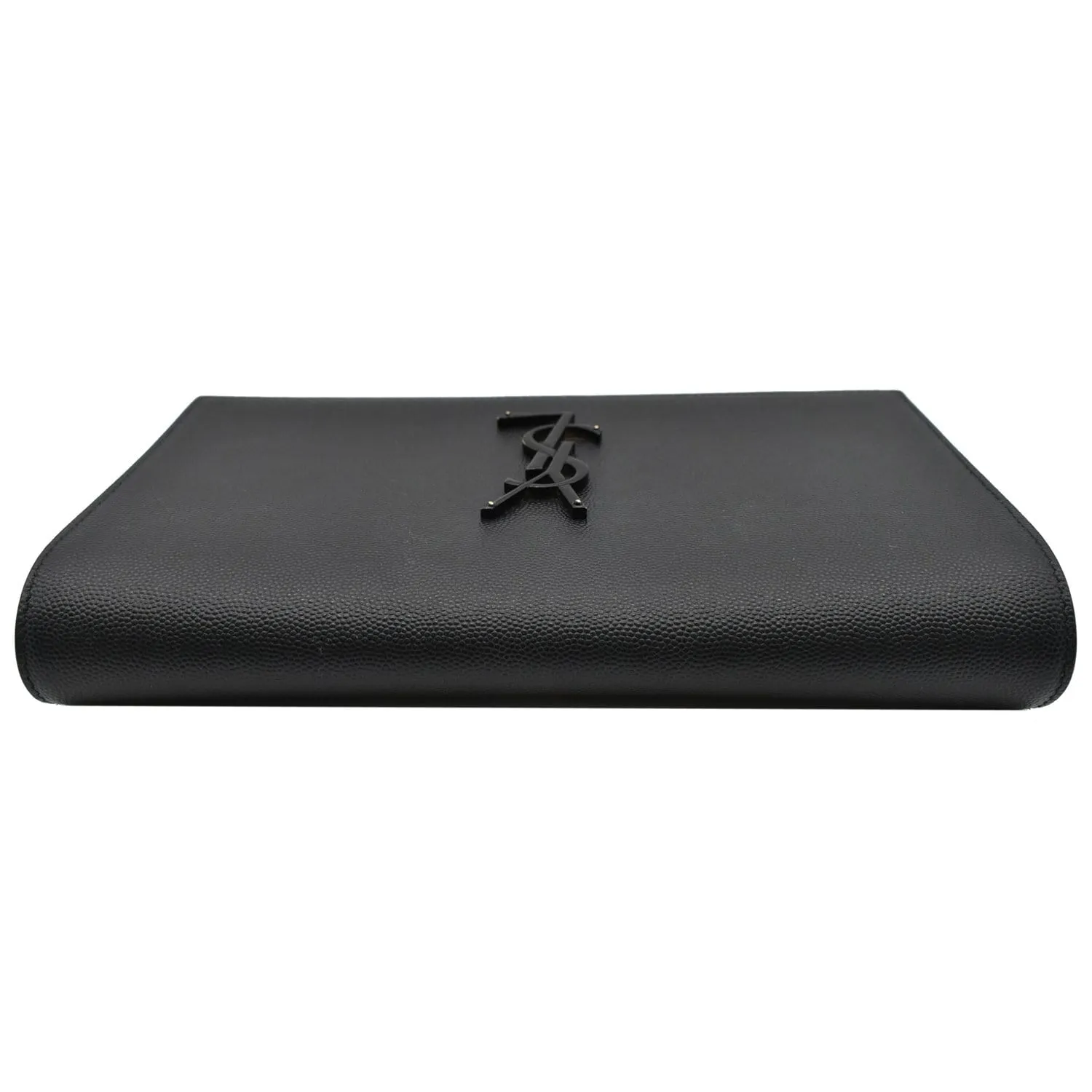YVES SAINT LAURENT Kate Pebbled Leather Clutch Wallet Black