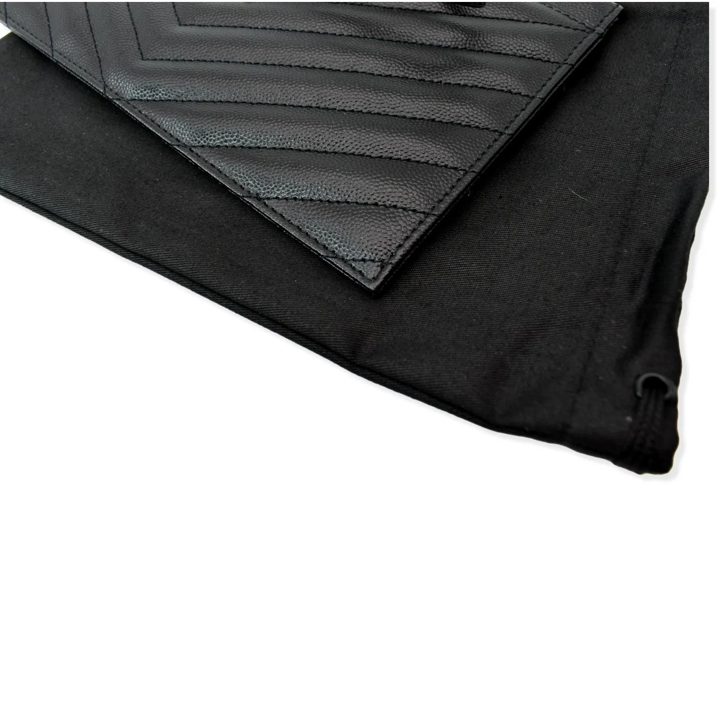 YVES SAINT LAURENT Matelasse Large Bill Monogram Pouch Black