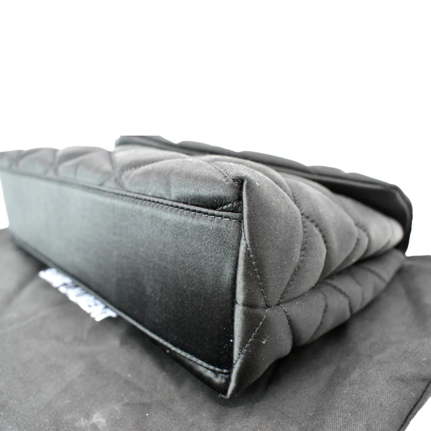 YVES SAINT LAURENT Sade Large Satin Clutch Black