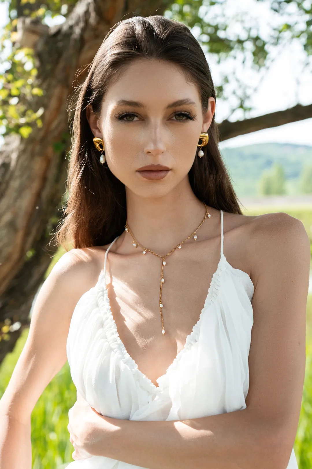 Zoey Pearl Lariat Necklace